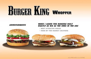 Comparing Fast Food and Burgers Advertising with reality