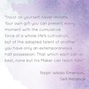 Ralph Waldo Emerson, Self-Reliance