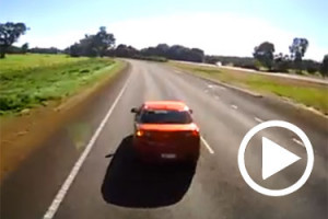 3AW Has Obtained Footage Of A Car Overtaking Truck Travelling At 100