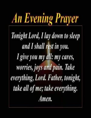 Prayer Quotes From The Bible An evening prayer