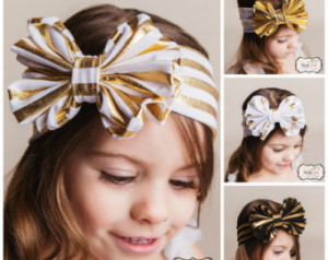 Baby Headbands, CHOOSE COLOR Girls Head wraps, Messy Bow Baby Head ...