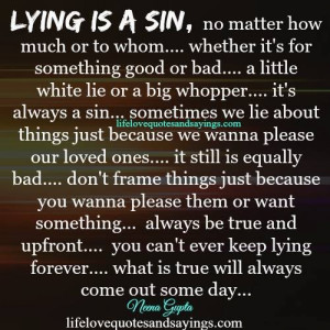 Lying Is A Sin..