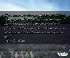 am extremely disappointed for our seniors