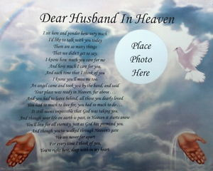 Memorial Verses Husband http://www.ebay.com/itm/Dear-Husband-In-Heaven ...