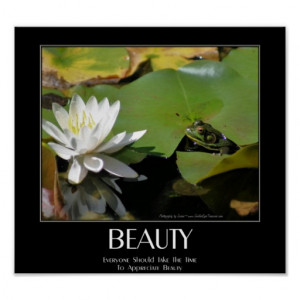 Frog And Lotus Flower Beauty Quote Inspirational Print
