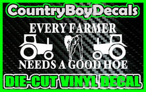 FARMER-Saying-FUNNY-Hoe-Vinyl-DECAL-Sticker-Farming-Tractor-Diesel ...