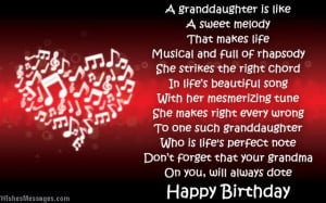 Beautiful birthday poem to granddaughter