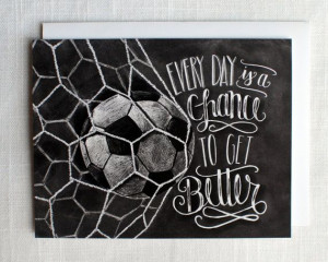 Soccer Card, Soccer Coach Gift, Motivational Quote, Chalkboard Art ...