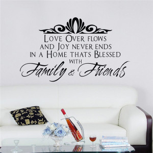 Family Friends Wall Decals Quote Photo Wallpaper Papel De Parede Home ...