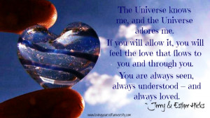 The Universe knows me, and the Universe adores me.