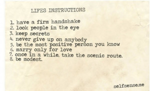 Life's instructions