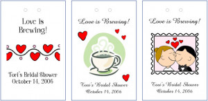 Personalized Tea Favors for Bridal Showers and Wedding Favors