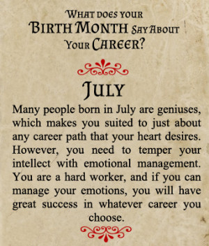 Birth Month July Born