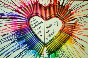 How to DIY Melted Crayon Canvas Art - heart