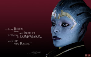 ... Wallpaper mass effect, justicar samara, quote, look, character