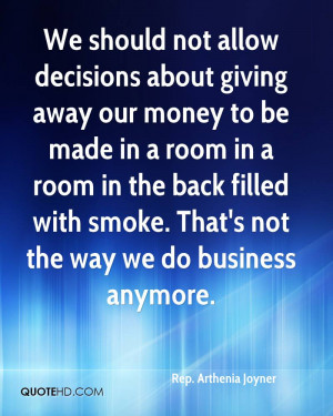 We Should Not All Decision About Giving Away Our Money To Be Made In A ...