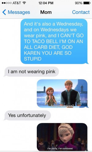 Funny Text Responses Using ONLY Screenshots from FROZEN