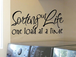 laundry room wall quote sticker decal sorting out by VinylGraffiti,