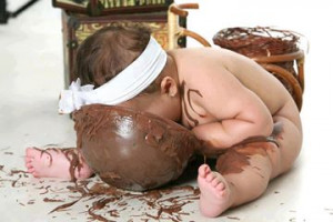 Cute Baby Eating Chocolate