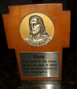 ... -relief-metal-wood-cross-wall-plaque-Christ-is-the-head-quote-Italy