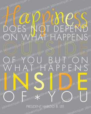 LDS Happiness Quote Subway Art POSTER by Harold B. Lee