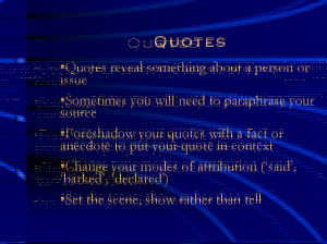 ... clothesline to which you will peg your facts, anecdotes and quotes