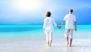 Turks and Caicos Romance vacation couple on beach