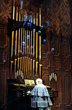 The organ inside the ballroom.