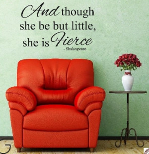 Shakespeare Quote (Though she may...) - Vinyl Wall Art