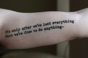 Fight Club Quote tattoo that I have been wanting since I read the book ...
