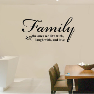 72x34cm family the ones we live laugh and love vinyl wall decal quotes ...