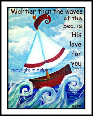Whimsical Nautical nursery sailboat bible kid inspiration quote print ...