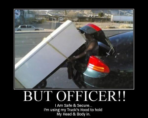 car-humor-joke-funny-Moving-but-officer-safe-secure-hood [ Safety In ...