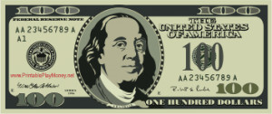 Printable Play Money 100 Dollar Bills