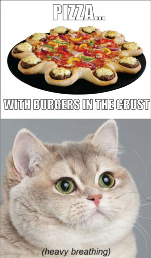pizza with burgers in the crust