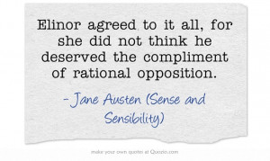 The boundless wisdom of Elinor Dashwood from Sense and Sensibility by ...