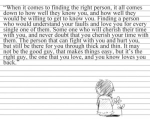 when it comes to finding the right person
