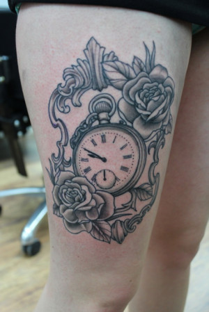 Tattoos Middot Rose Tattoo Clock Quote picture