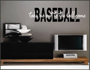 Vinyl Wall Quotes Home Decor Baseball Phrases Take me out...
