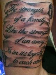 Half Body Family Loyalty Tattoo Quotes