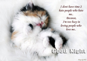 ... Because I’m too Busy In Loving People Who Love Me ~ Good Night Quote