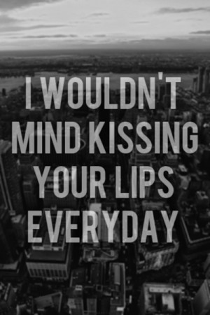 black and white, cute, everyday, kissing, life, love, quote, quote and ...