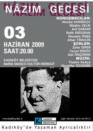 Kadıköy Barış Manço Kültür Merkezi'nde Nazım Hikmet Gecesi