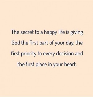 Secret to happiness