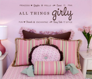 36x13 All things Girly Princess Giggles Pink Fairy Tale Vinyl Decor ...