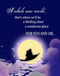 Disney princess aladdin romantic quote poster... 12x15