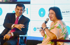 RBI Governor, Raghuram Rajan and SBI Chairman, Arundhati Bhattacharya ...