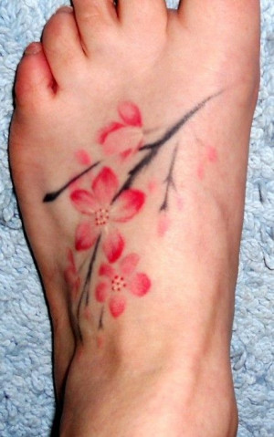 Floral foot tattoo 