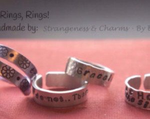 ... Ring, Metal Jewellery, Personalized, Lyrics, Quotes, Your Words