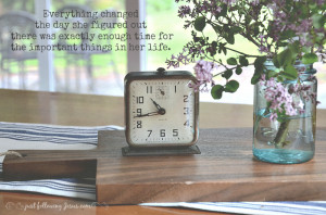 Old clocks, lilacs, blue canning jars and having exactly enough time ...